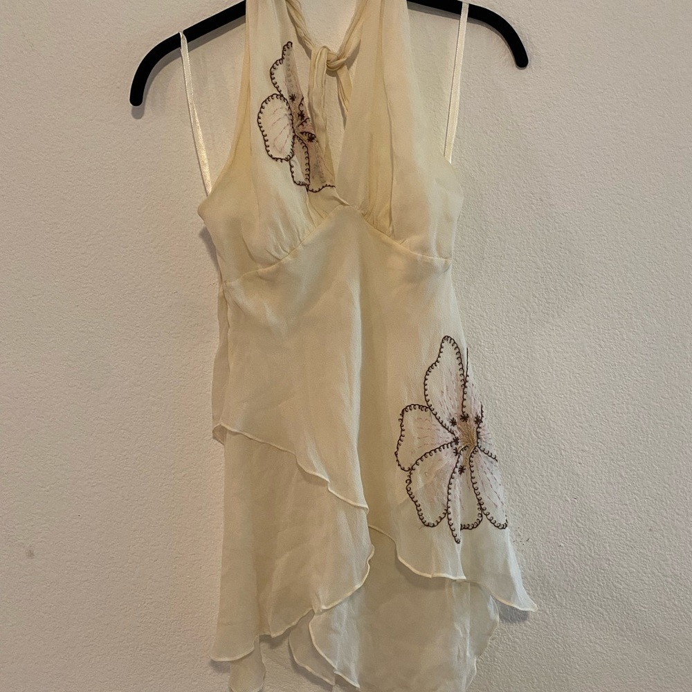 Vintage Y2K 90s BCBG Floral Halter Top Small